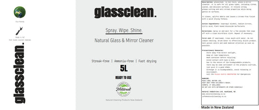 Glassclean. 5L - New Zealand Made Range