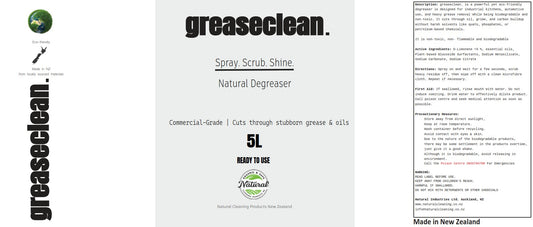Greaseclean. 5L - New Zealand Made Range
