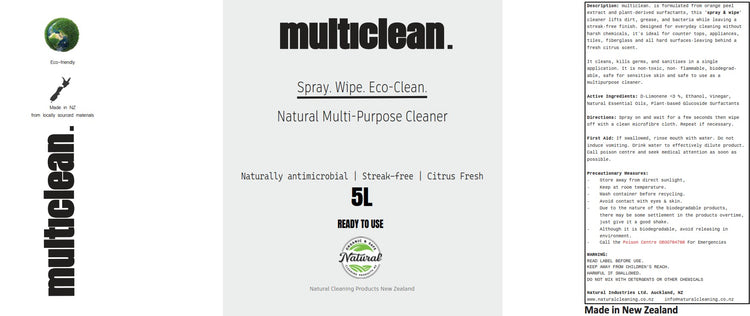 Multiclean. 5L - New Zealand Made Range