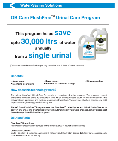 OB Care FlushFree Urinal Spray