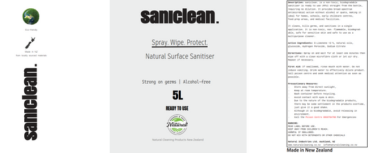 Saniclean. 5L - New Zealand Made Range